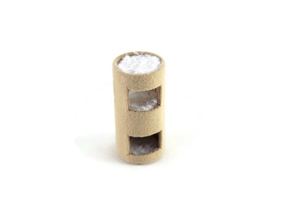 Miniature Dollhouse 1:12 Beige & White Cat Tower Scratcher