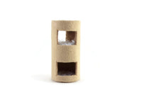 Miniature Dollhouse 1:12 Beige & White Cat Tower Scratcher