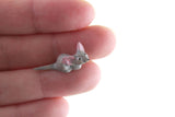 Vintage Miniature Dollhouse Gray Mouse Figurine