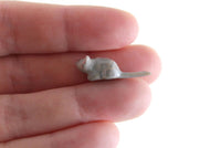 Vintage Miniature Dollhouse Gray Mouse Figurine