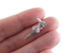 Vintage Miniature Dollhouse Gray Mouse Figurine