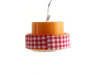 New Vintage 1:12 Miniature Dollhouse Working Original Lundby Plug-In 5V Mid-Century Orange & Red Pendant Light