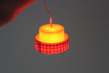 New Vintage 1:12 Miniature Dollhouse Working Original Lundby Plug-In 5V Mid-Century Orange & Red Pendant Light