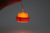 New Vintage 1:12 Miniature Dollhouse Working Original Lundby Plug-In 5V Mid-Century Orange & Red Pendant Light