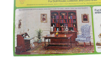 New Sealed Vintage 1:12 Miniature Dollhouse Realife Miniatures DIY Heritage Series Library Furniture Kit