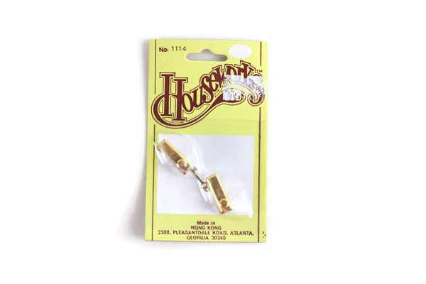 New Vintage 1:12 Miniature Dollhouse Brass Doorknob & Key Set