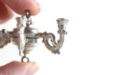 New Vintage 1:12 Miniature Dollhouse Silver Metal Candle Chandelier by Shackman