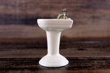 Vintage 1:12 Miniature Dollhouse Off-White Porcelain Bathroom Pedestal Sink