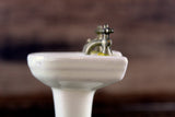 Vintage 1:12 Miniature Dollhouse Off-White Porcelain Bathroom Pedestal Sink