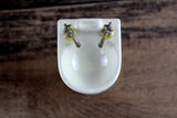 Vintage 1:12 Miniature Dollhouse Off-White Porcelain Bathroom Pedestal Sink