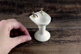 Vintage 1:12 Miniature Dollhouse Off-White Porcelain Bathroom Pedestal Sink