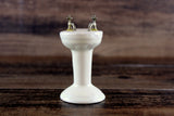 Vintage 1:12 Miniature Dollhouse Off-White Porcelain Bathroom Pedestal Sink