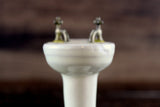 Vintage 1:12 Miniature Dollhouse Off-White Porcelain Bathroom Pedestal Sink