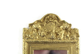 Vintage 1:12 Miniature Dollhouse Large Ornate Gold Frame Wall Mirror
