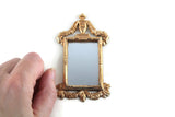 Vintage 1:12 Miniature Dollhouse Ornate Gold Frame Wall Mirror