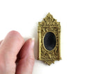 Vintage 1:12 Miniature Dollhouse Ornate Gold Frame Wall Mirror