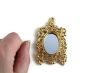 Vintage 1:12 Miniature Dollhouse Ornate Gold Frame Wall Mirror