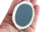 Vintage 1:12 Miniature Dollhouse Oval White Porcelain Wall Mirror