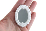 Vintage 1:12 Miniature Dollhouse Oval White Porcelain Wall Mirror