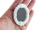 Vintage 1:12 Miniature Dollhouse Oval White Porcelain Wall Mirror