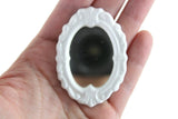 Vintage 1:12 Miniature Dollhouse Oval White Porcelain Wall Mirror