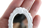 Vintage 1:12 Miniature Dollhouse Oval White Porcelain Wall Mirror