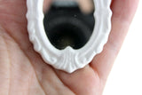 Vintage 1:12 Miniature Dollhouse Oval White Porcelain Wall Mirror