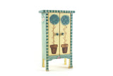 Vintage 1:12 Miniature Dollhouse Wooden Painted Topiary Cabinet, Cupboard, or Armoire