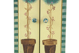 Vintage 1:12 Miniature Dollhouse Wooden Painted Topiary Cabinet, Cupboard, or Armoire
