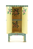 Vintage 1:12 Miniature Dollhouse Wooden Painted Topiary Cabinet, Cupboard, or Armoire