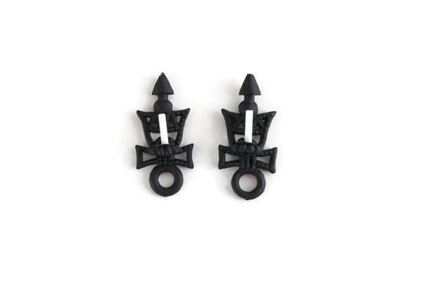 Vintage 1:12 Miniature Dollhouse Set of 2 Black Wall Sconces with Candles