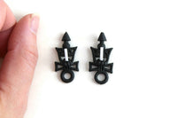 Vintage 1:12 Miniature Dollhouse Set of 2 Black Wall Sconces with Candles