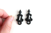 Vintage 1:12 Miniature Dollhouse Set of 2 Black Wall Sconces with Candles