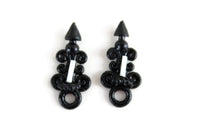 Vintage 1:12 Miniature Dollhouse Set of 2 Black Wall Sconces with Candles