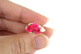 Vintage 1:12 Miniature Dollhouse White Swan Planter with Pink Flowers