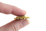 Vintage 1:12 Miniature Dollhouse Pink Petit Point Rose in Ornate Gold Filigree Frame
