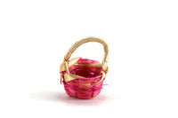 Vintage Miniature Dollhouse Pink Wicker Basket