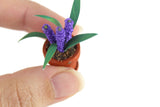 Vintage 1:12 Miniature Dollhouse Purple Hyacinth Potted Plant