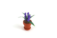 Vintage 1:12 Miniature Dollhouse Purple Hyacinth Potted Plant