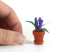 Vintage 1:12 Miniature Dollhouse Purple Hyacinth Potted Plant