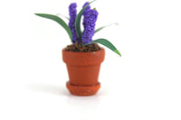 Vintage 1:12 Miniature Dollhouse Purple Hyacinth Potted Plant