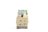 Vintage 1:48 Quarter Scale Miniature Dollhouse Dresser with Cat Figurine