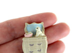 Vintage 1:48 Quarter Scale Miniature Dollhouse Dresser with Cat Figurine