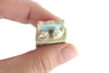 Vintage 1:48 Quarter Scale Miniature Dollhouse Dresser with Cat Figurine