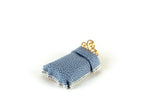 Vintage 1:48 Quarter Scale Miniature Dollhouse Gold Bed with Blue & White Bedding