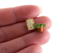 Artisan-Made Vintage Small Scale Miniature Dollhouse Potted Houseplant & Greeting Card Set