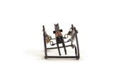Vintage 1:48 Quarter Scale Miniature Dollhouse Black Metal Bouncy Horse