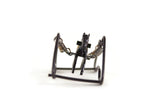 Vintage 1:48 Quarter Scale Miniature Dollhouse Black Metal Bouncy Horse