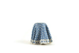 Vintage 1:48 Quarter Scale Miniature Dollhouse Table with Blue & White Polka Dot Tablecloth