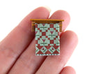 Artisan-Made Vintage 1:48 Quarter Scale Miniature Dollhouse Wooden Wall Shelf with Tapestry or Blanket